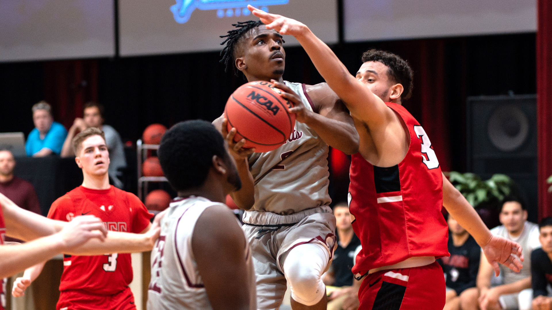 CCCB senior Josh Crawford scored game-highs of 31 points and 16 rebounds in the Saints' 90-79 overtime loss at Kansas Christian College on Tuesday.