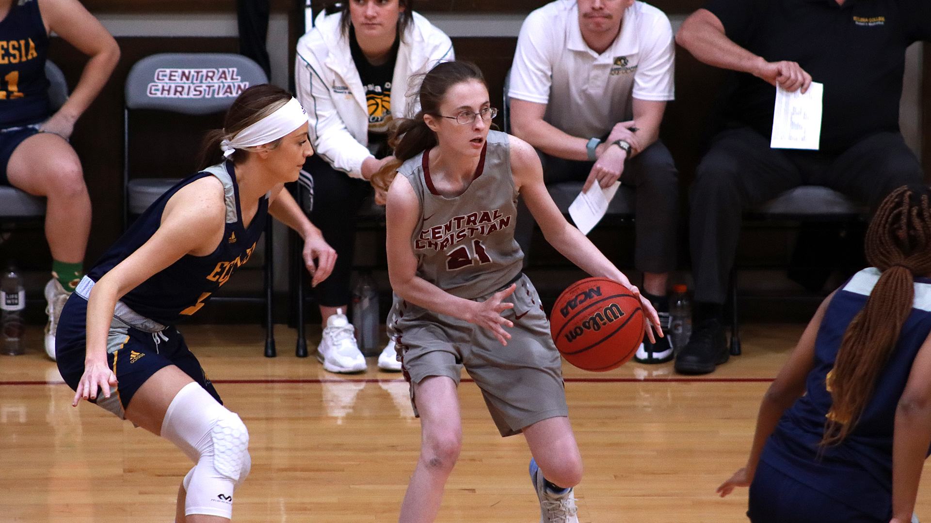 CCCB junior Katelynn Wampler scored eight points and grabbed four rebounds during the Saints' 52-42 win over Great Lakes Christian College on Monday night.