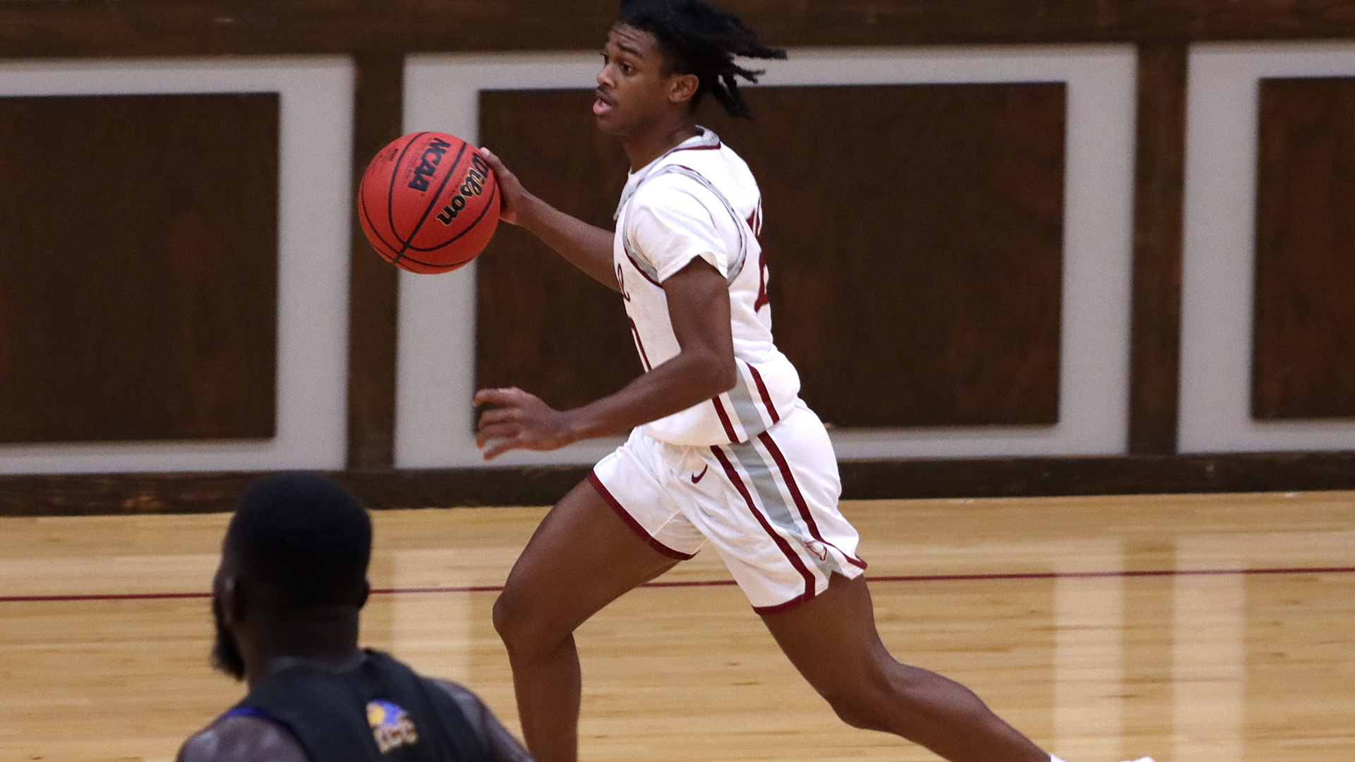CCCB junior Adris Hamilton scored four points on Thursday during the Saints' 110-91 victory over Ozark Christian College.