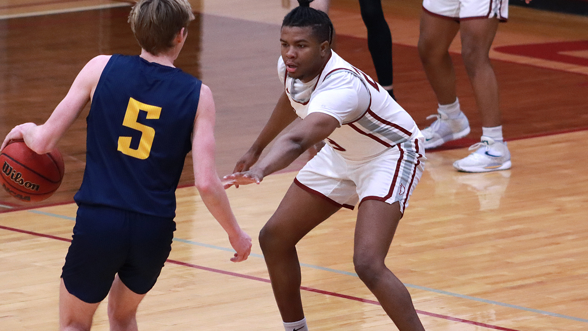 CCCB senior Andrew Johnson scored four points and grabbed five rebounds during the Saints' 83-65 win over Spurgeon College on Tuesday.