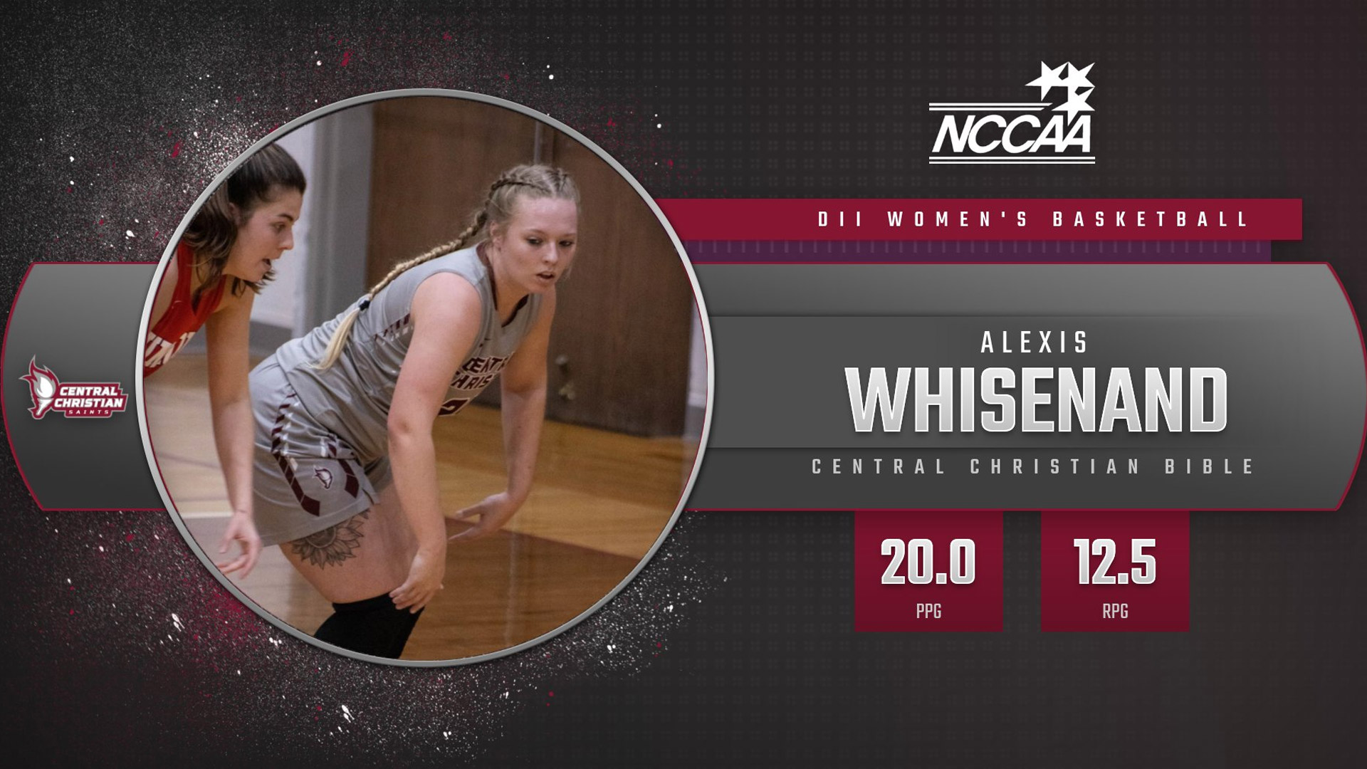Junior guard Alexis Whisenand was named NCCAA Women's Basketball Division II Student-Athlete of the Week on Monday, Feb. 14.